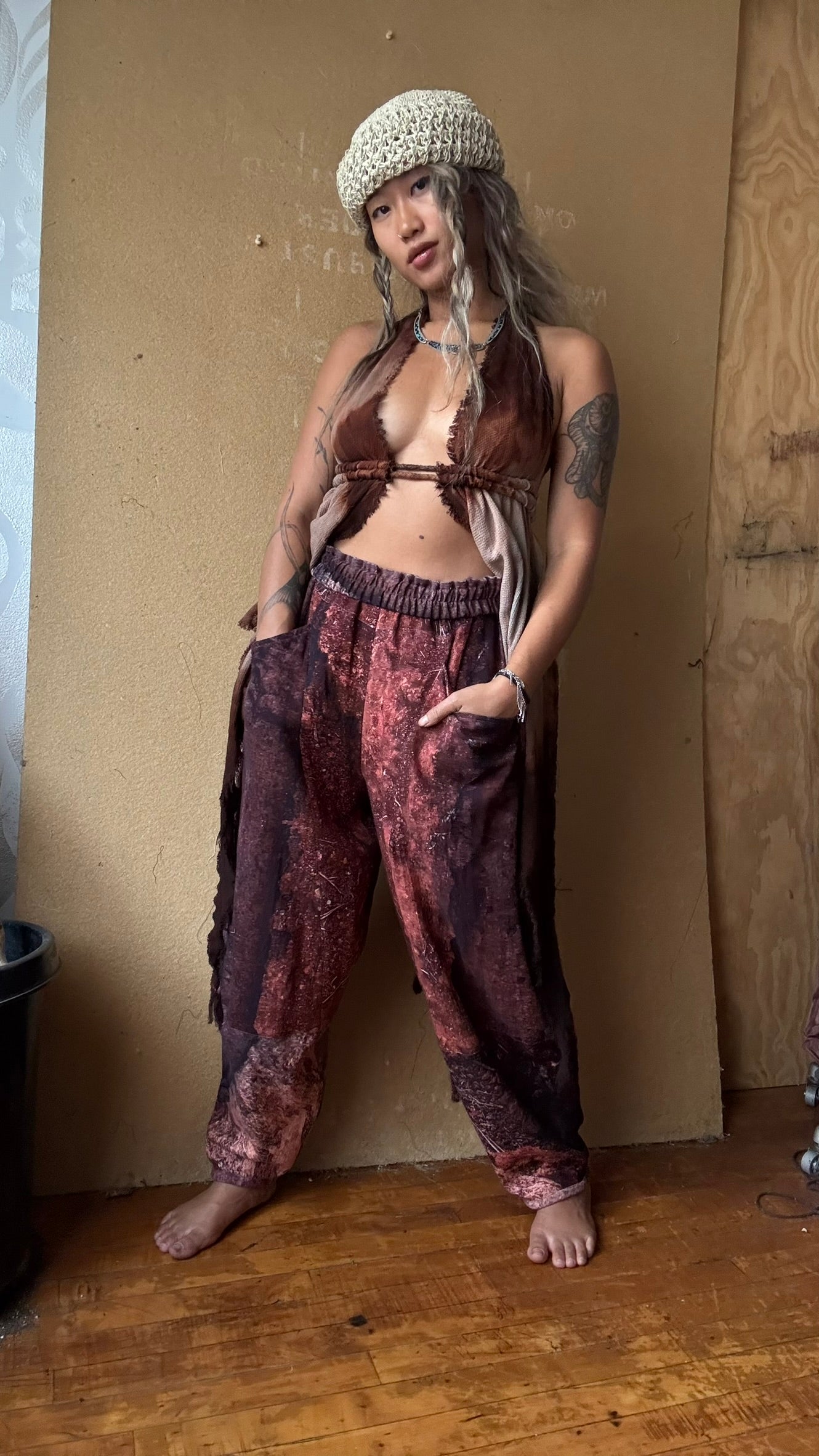 New! GOA Earth -Parachute Pants- RTS or MTO (2-4 Weeks) - Oxidation of the World Collection - 100% Organic Kala cotton Rain fed hand loomed heritage cotton