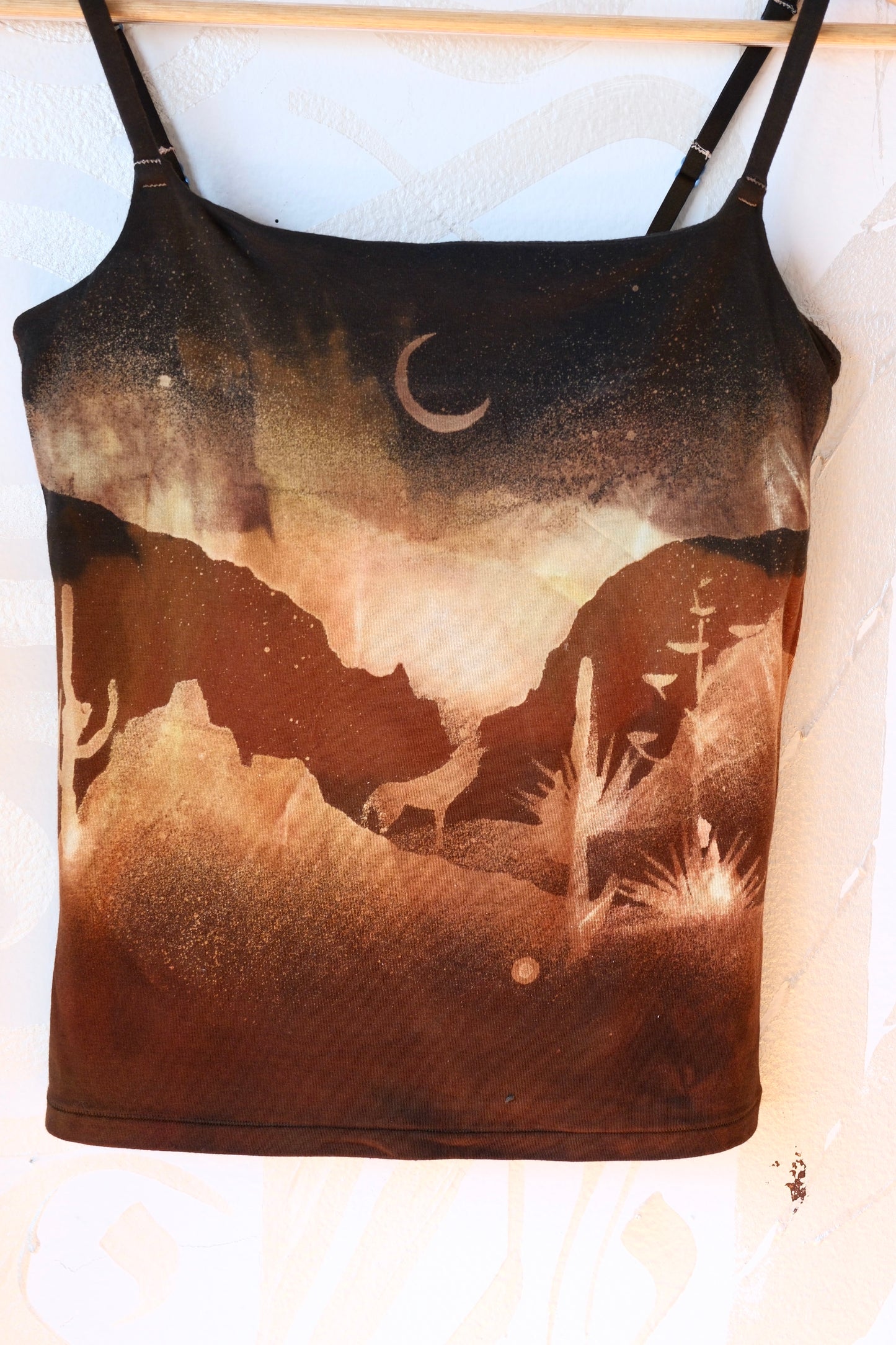 Medium -Moody Canyon Howl-  Cami Tank Top - 91% organic cotton and 9% elastane