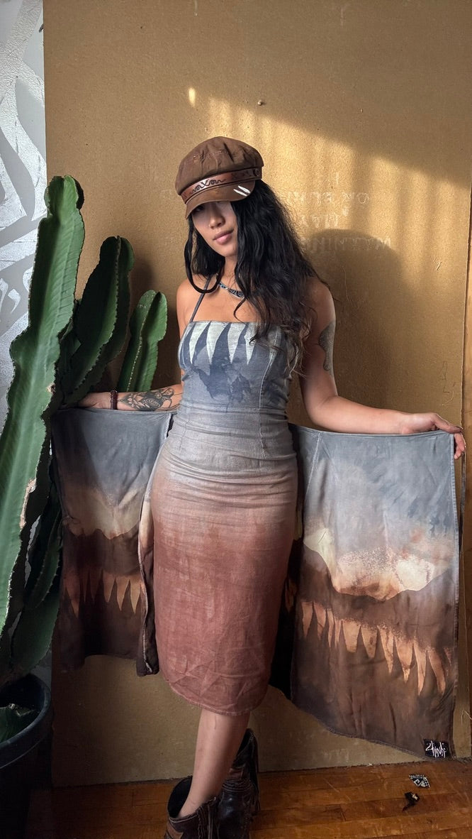 Small/Medium - Mountain Soothe Wrap Skirt - Made from Lotus agricultural Waste "silk"- vegan silk - Milky, soft, medium weight