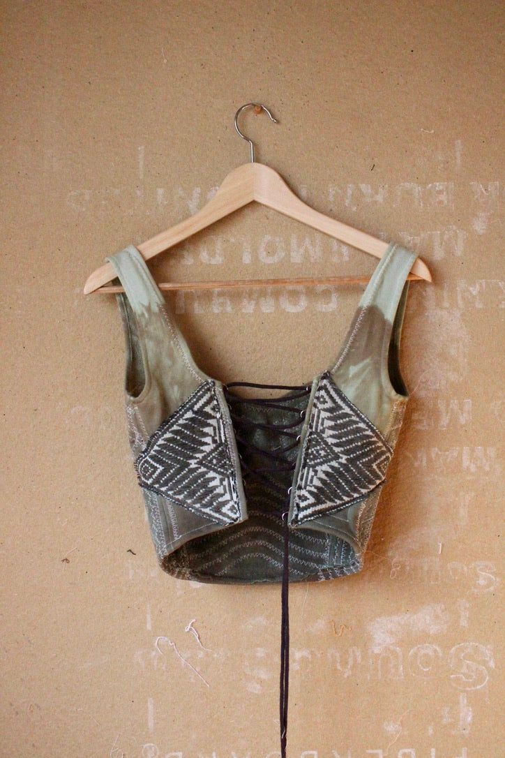 Small/Medium - Moss Agate Continuum Corset Top