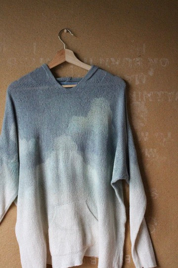 Small-Medium - Blue skies Hoodie sweater - - FLAX brand x Zhinh - 88% Cotton 12% nylon