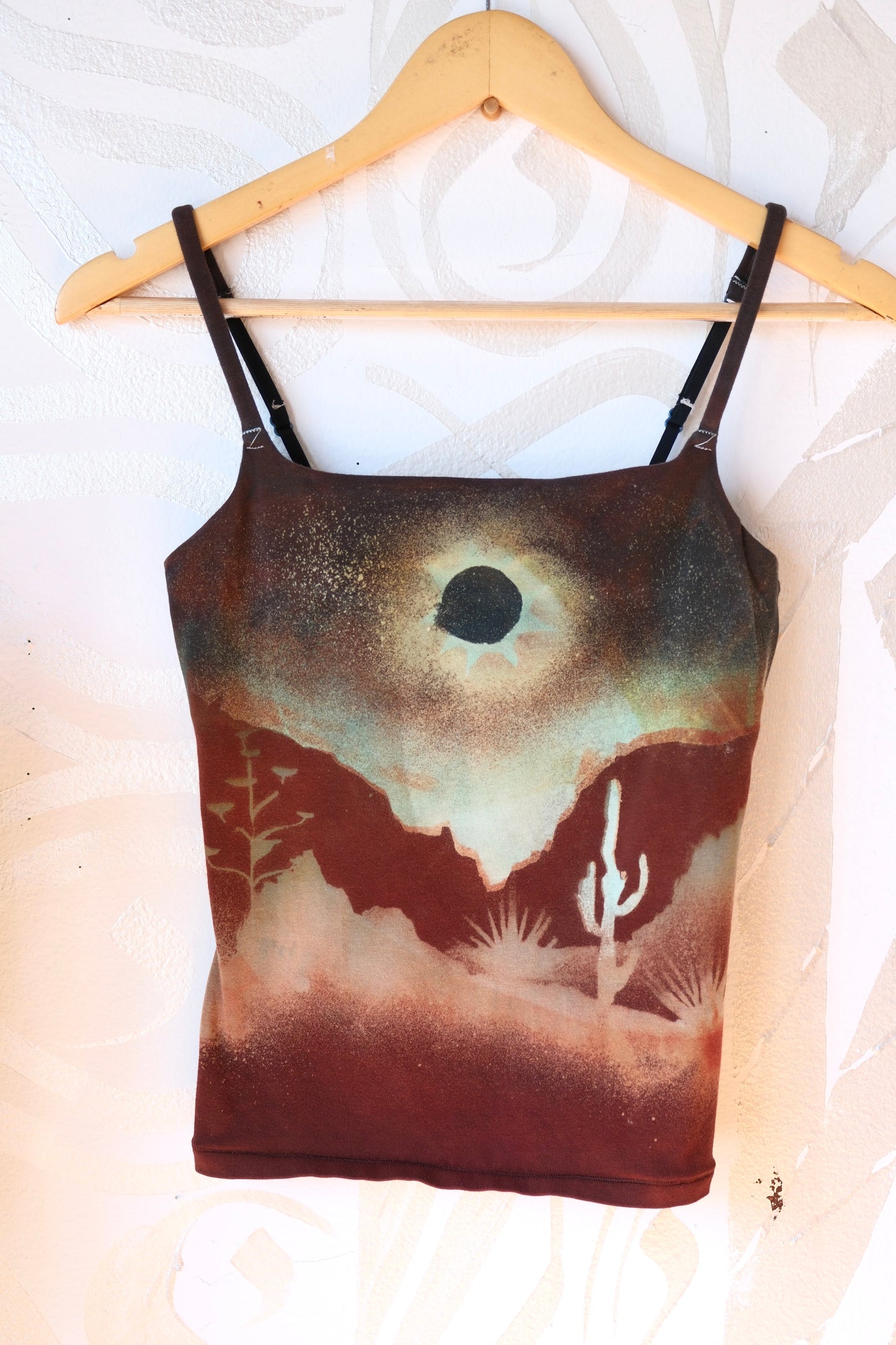Medium -Eclipse over the Canyons-  Cami Tank Top  - 91% organic cotton and 9% elastane