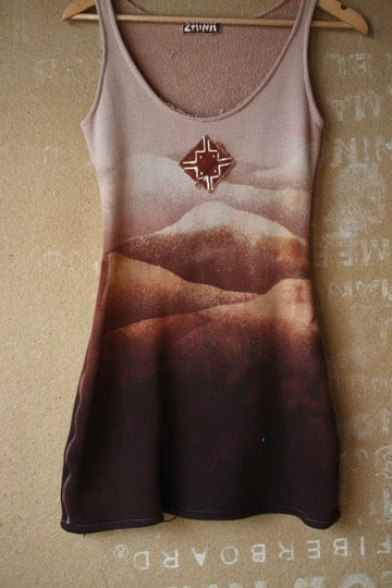 Small Mini Dress - Mauve Serenity Landscape mini Dress - OOAK - Soft 100% french terry -light-medium weight- THIS IS A SUPER MINI DRESS ( oversized top ) ahahha