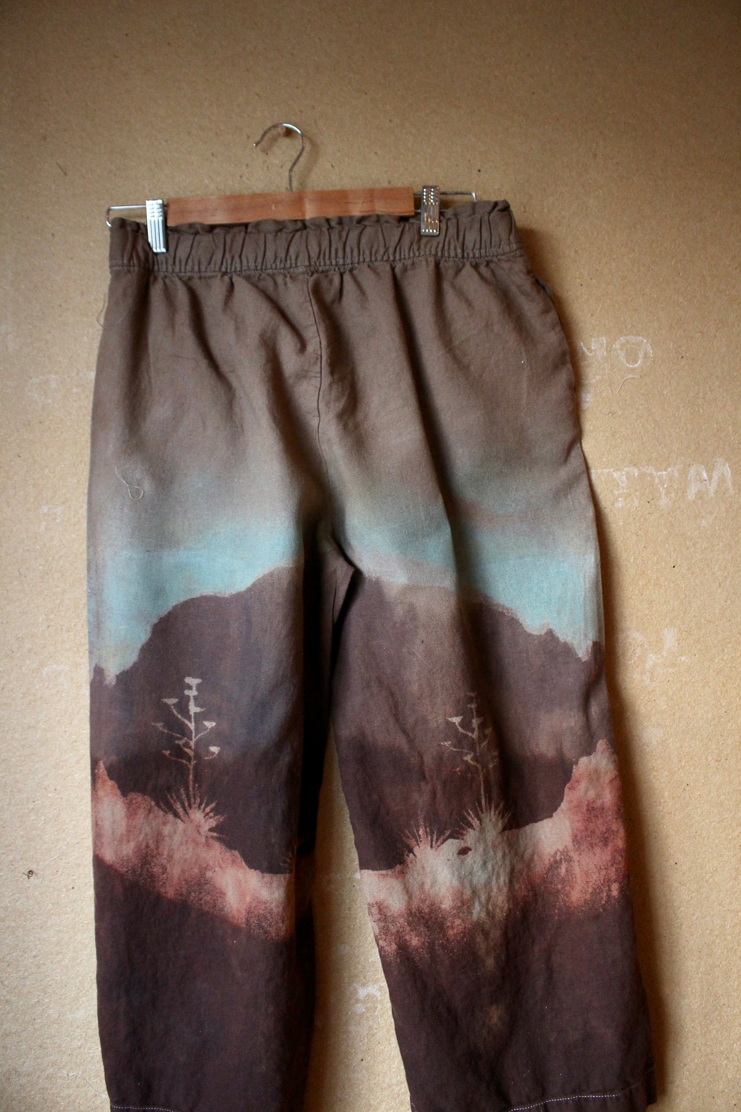 SIze 6/8 M/L - OOAK Desert Horizon Blues Pants- Stretch Waist Fits size 6 , 8