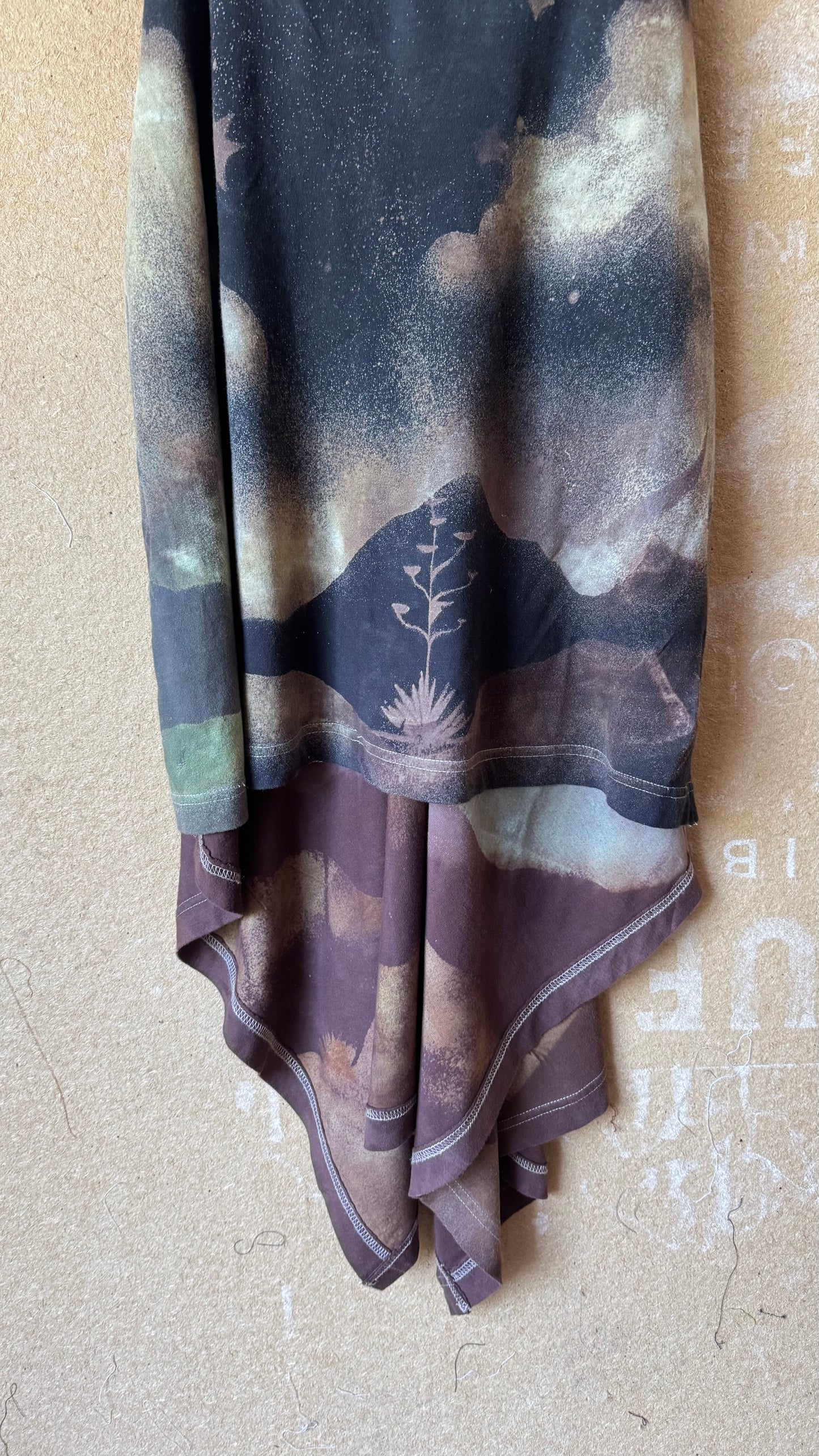 Full of Wonder SET (Fits - small and medium) Top and wide legged Pants - Adjustable Top straps - long tail fountain back - OOAK- One of one design- 100% Organic Cotton(has stretch to it and generous stretch waist pants ) soft