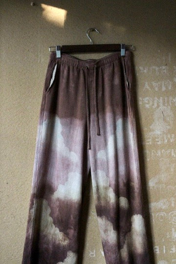 Small- Tall -Long- Deep Mauve Skies - Linen - Stretchy Waistband