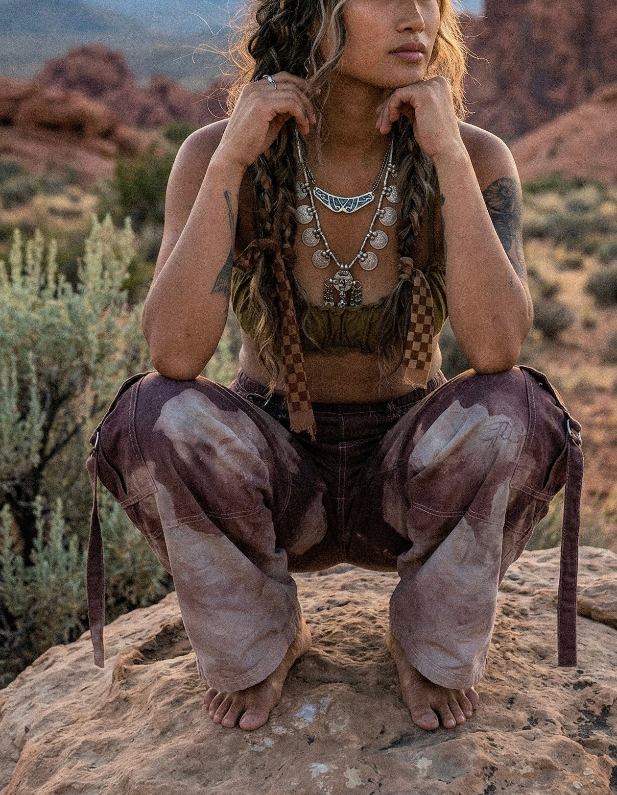 "The See you To- Mauve - O" Cloud Cargo Panta - 100%Cotton -Limited Series-  Upcycled Pants - Regenera-zhinh