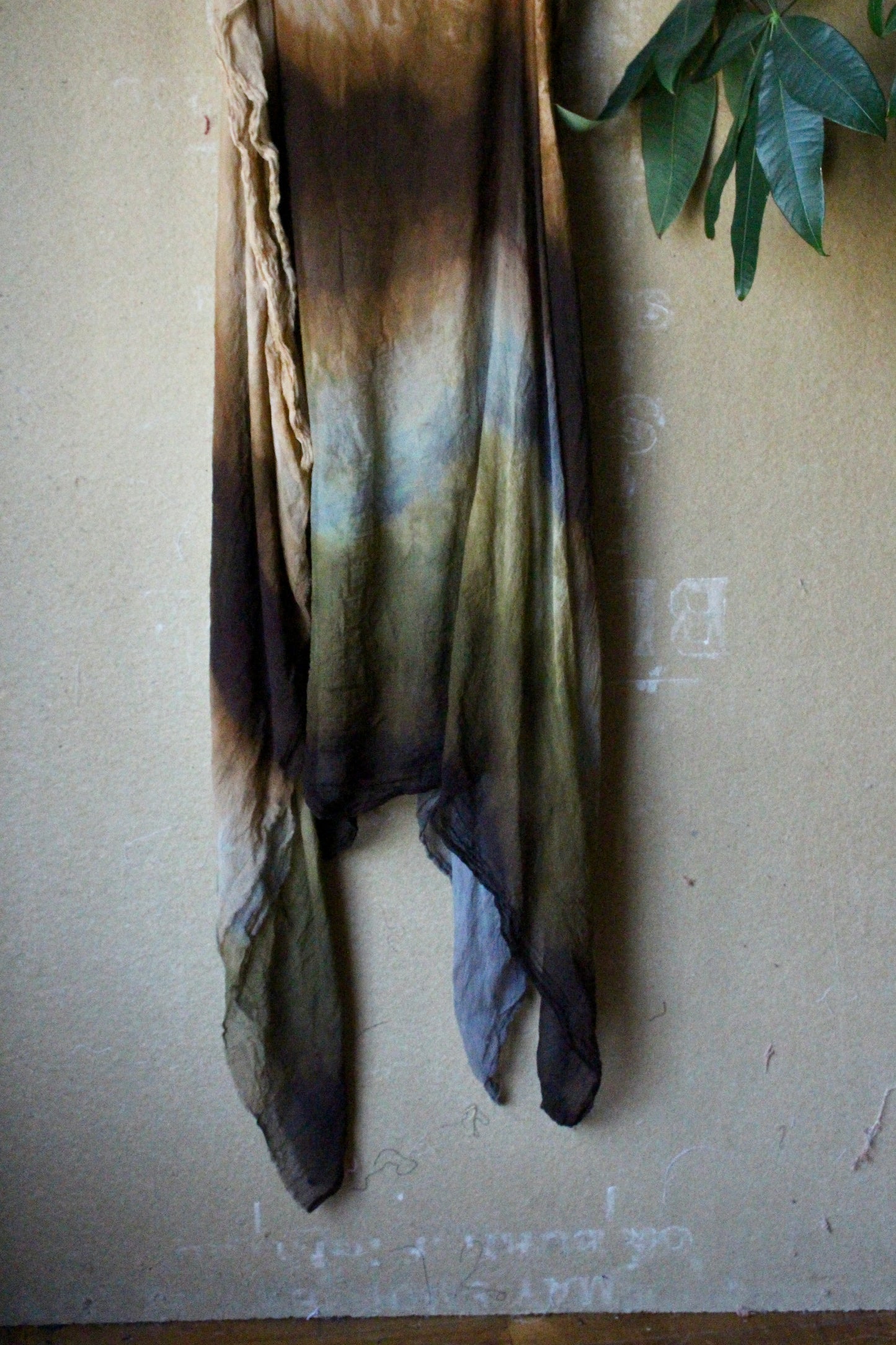 Free Size - Expanse Cover up Dress- 100% Dead stock Silk Chiffon - Hand dyed - Adjustable straps- winged-