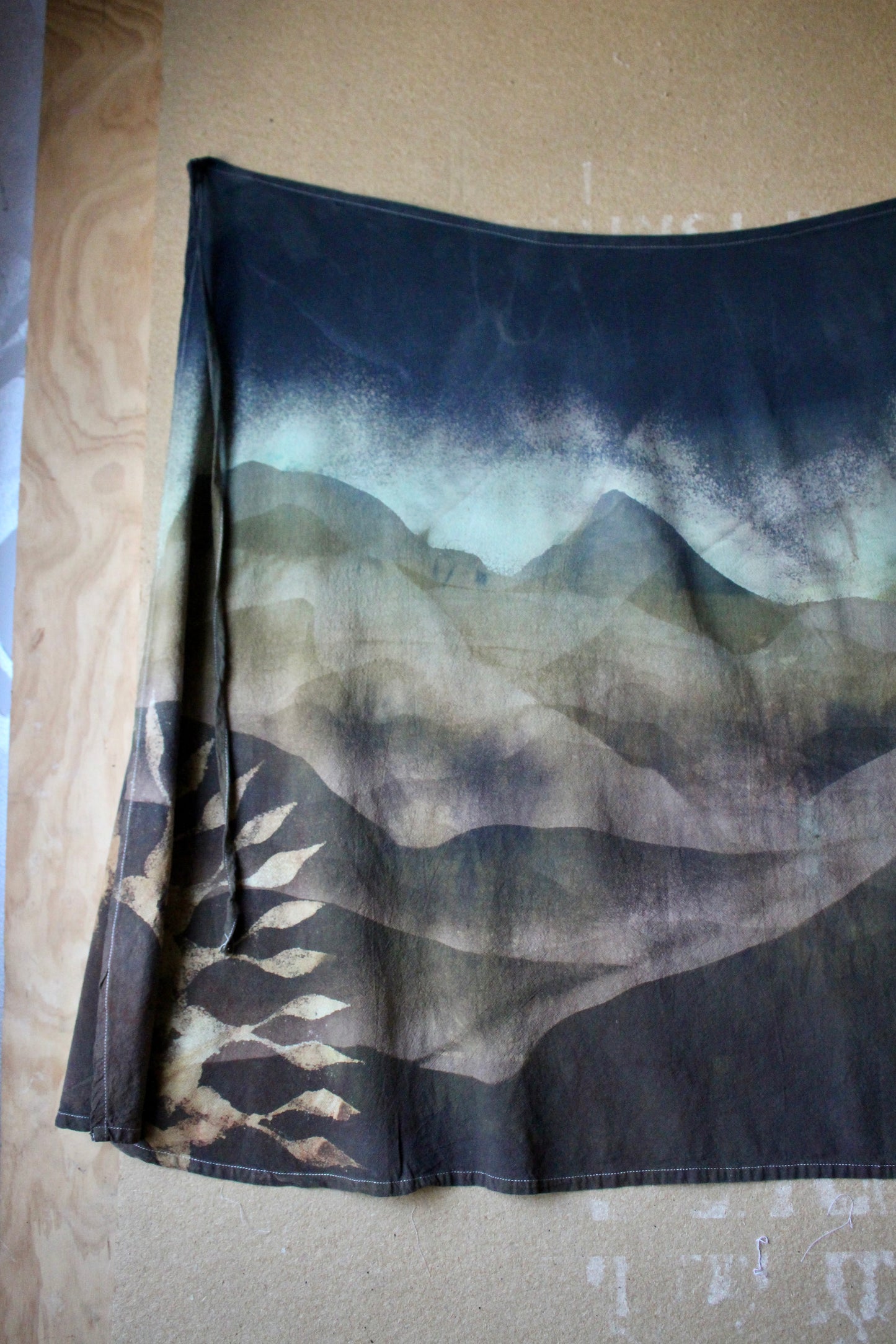 Small/Medium - OOAK Grand Risings- Lunadala Landscape Tapestry Wrap Skirt - Cotton Flower Clothing collab - 100% Cotton