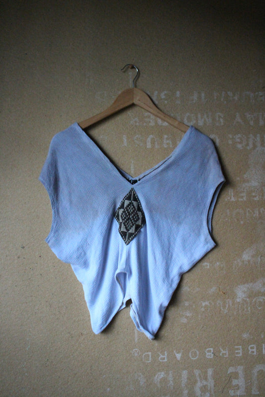 Iced lavender Henka Top - Fits XS/S Integration- 100%Cotton - Deadstock fabric- Regenera-zhinh