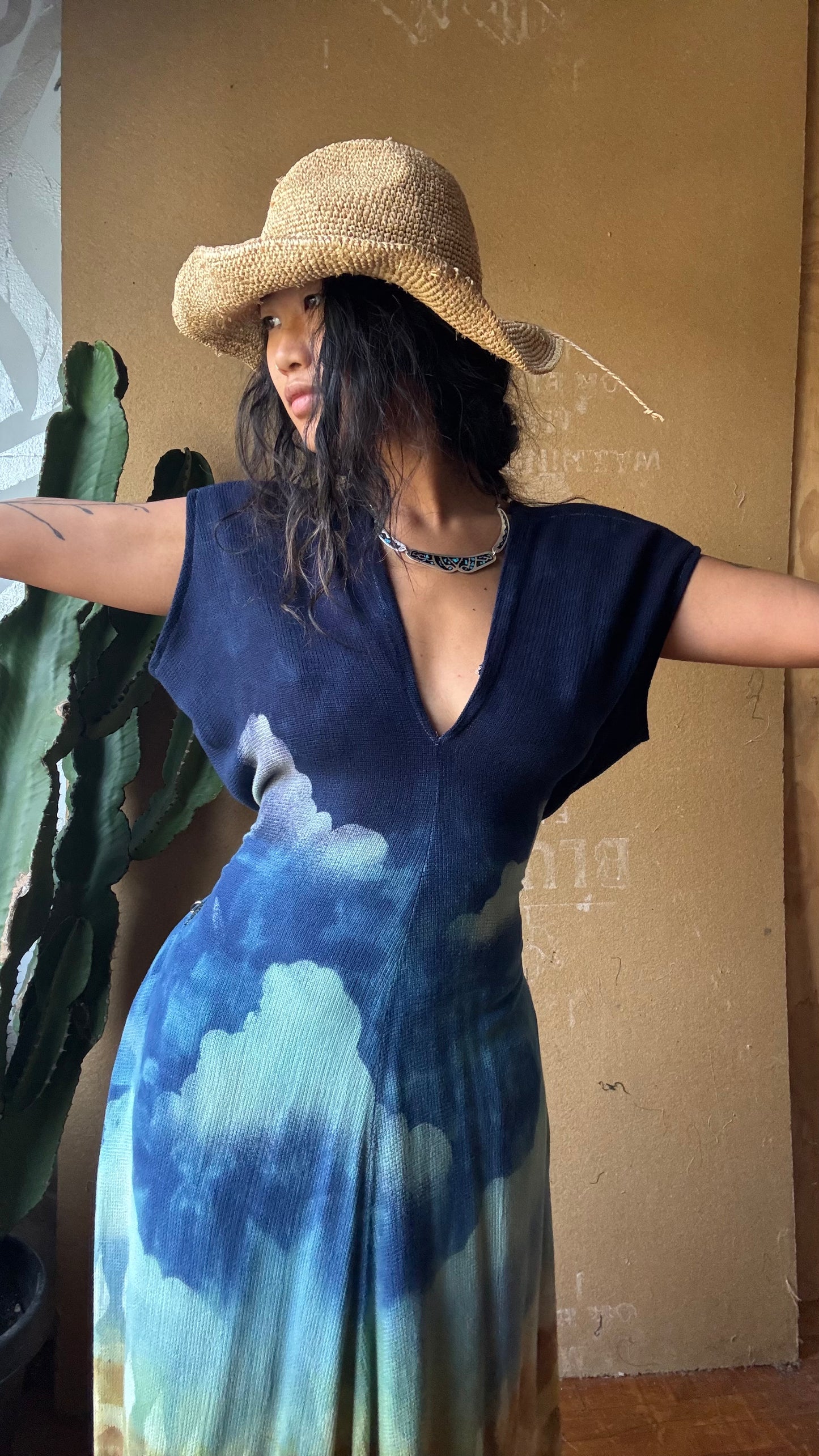 Petite (Fits XS/S/M) Tall Maxi Dress (can Hem If requested) And rise neckline too if needed - Grand Risings  -Tie Back - Transformable Maxi - 100% Fluid flowy novelty cotton - Limited version special fabric