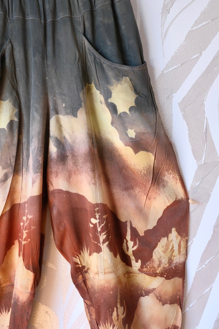 SMALL - Canyon Daze Parachute pants - made from Lotus Agricultural waste vegan "silk"