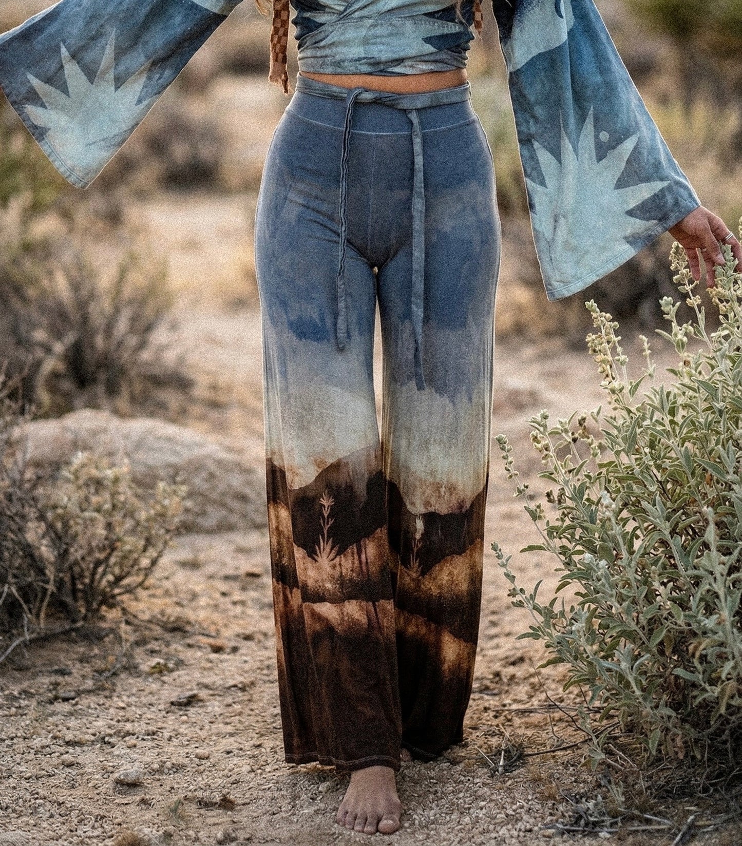 RESERVED -  XS/Small - High Desert Wide legged Pants - Liquidy flow - Modal/Spdnx - Upcycled