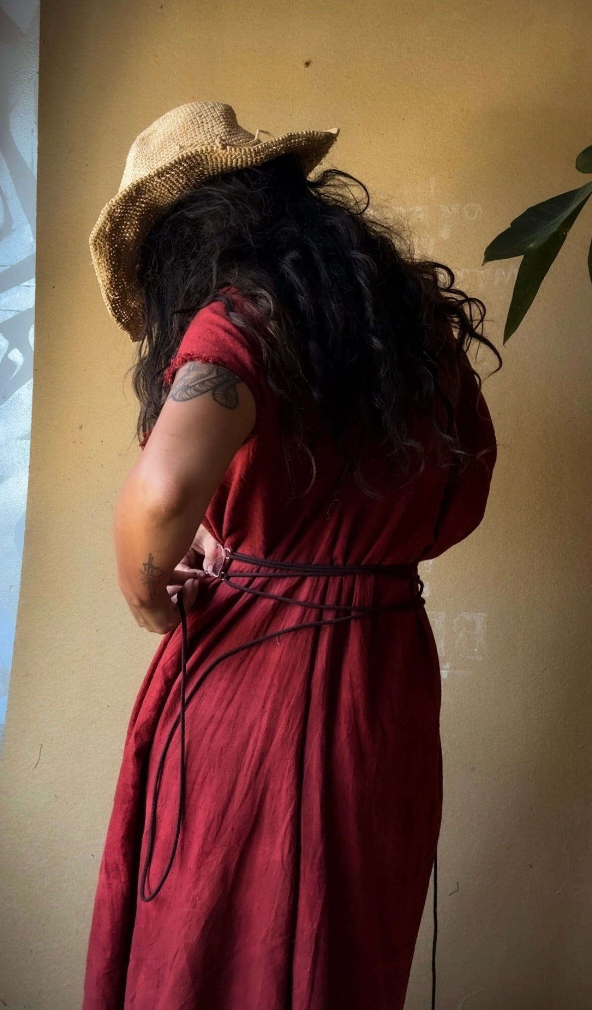 RTS - Petite (XS/S/M) -The Bleed Henka Dress - Organic Hand woven Rain Fed Kala Cotton Fabric- Hand Dyed