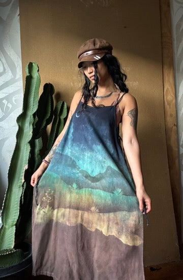 Small/Medium - Midnight Hike - The Zhinh DAI  Tunic tie Dress 100% Cotton