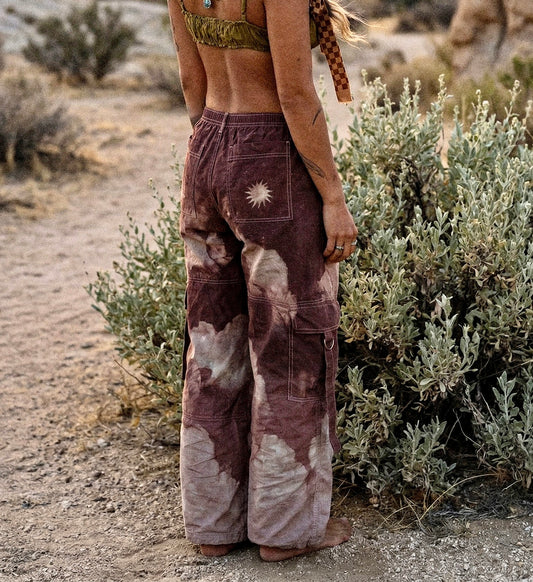 "The See you To- Mauve - O" Cloud Cargo Panta - 100%Cotton -Limited Series- Upcycled Pants - Regenera-zhinh