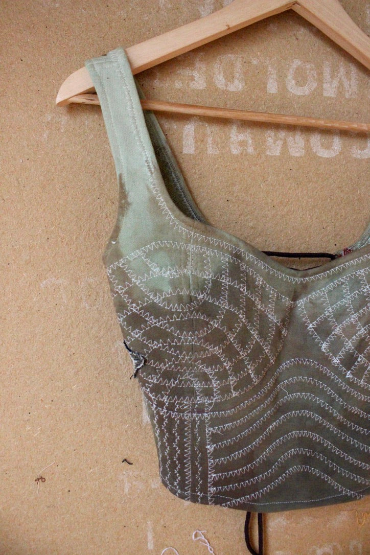 Small/Medium - Moss Agate Continuum Corset Top