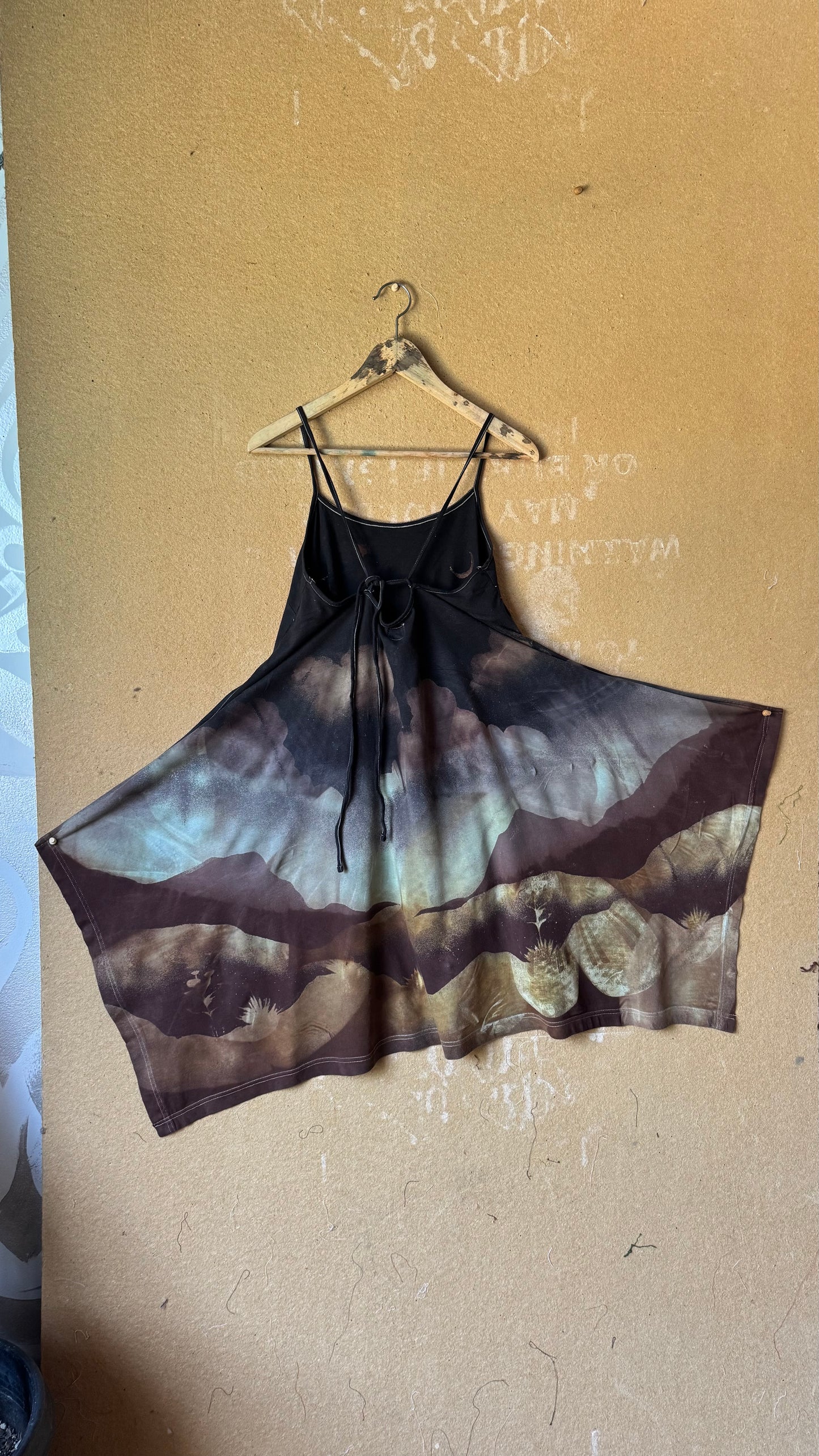Full of Wonder SET (Fits - small and medium) Top and wide legged Pants - Adjustable Top straps - long tail fountain back - OOAK- One of one design- 100% Organic Cotton(has stretch to it and generous stretch waist pants ) soft