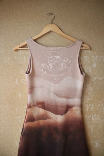 Small Mini Dress - Mauve Serenity Landscape mini Dress - OOAK - Soft 100% french terry -light-medium weight- THIS IS A SUPER MINI DRESS ( oversized top ) ahahha