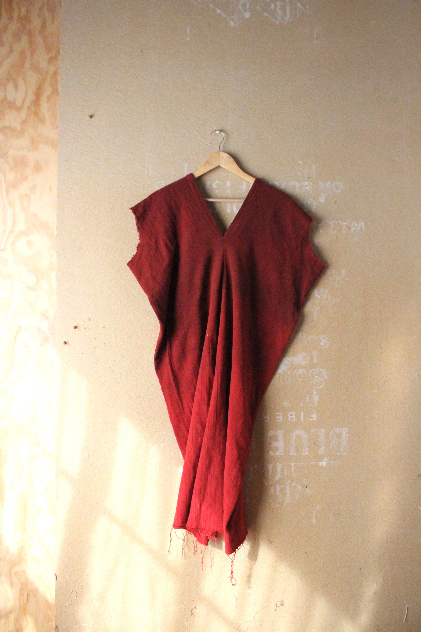 Fits S/M/L - IGNITE Burst Henka Dress - Integration - 100% OPen weave cotton - Deadstock Fabric - regenera-zhinh - tie back - Transformable Vintage Vietnamese handhoven center patch