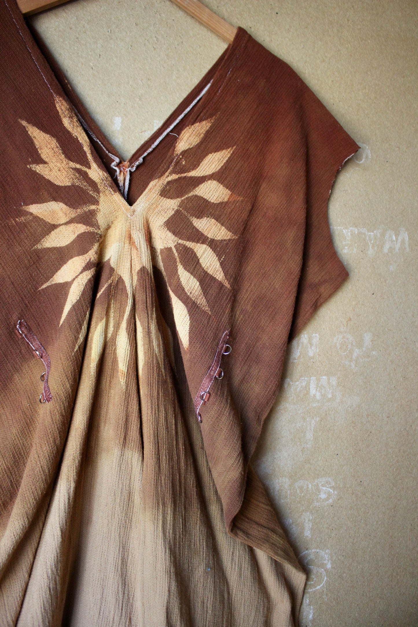 New! RTS - Rustic Solar Sun Dress Henka Dress 3 -Fits S/M/L (Regular size) -Maxi- Ready to ship- with Tie back Rope