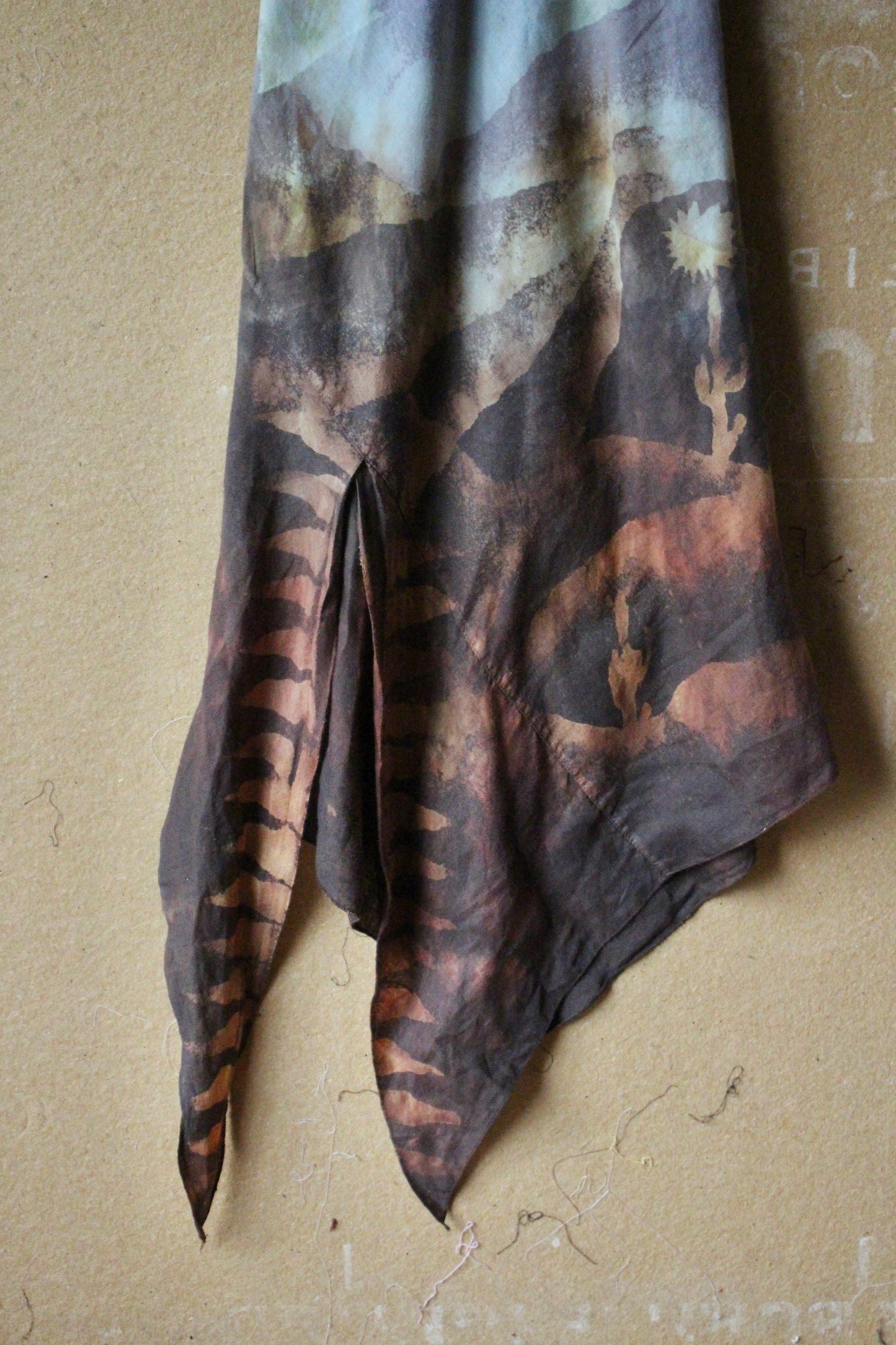 Fits XS-Small - Unique Hem Slit Linen Dress - 100% Linen Dress Upcycled