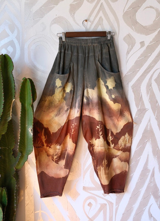 XS/S - Canyon Daze Parachute pants - made from Lotus Agricultural waste vegan "silk"