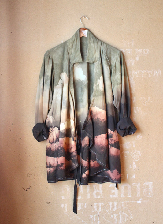 S/M- Aloe Vera Wrap top/ Cardigan /cover up- Made from Lightweight Organic Aloe vera agricultural waste fabric