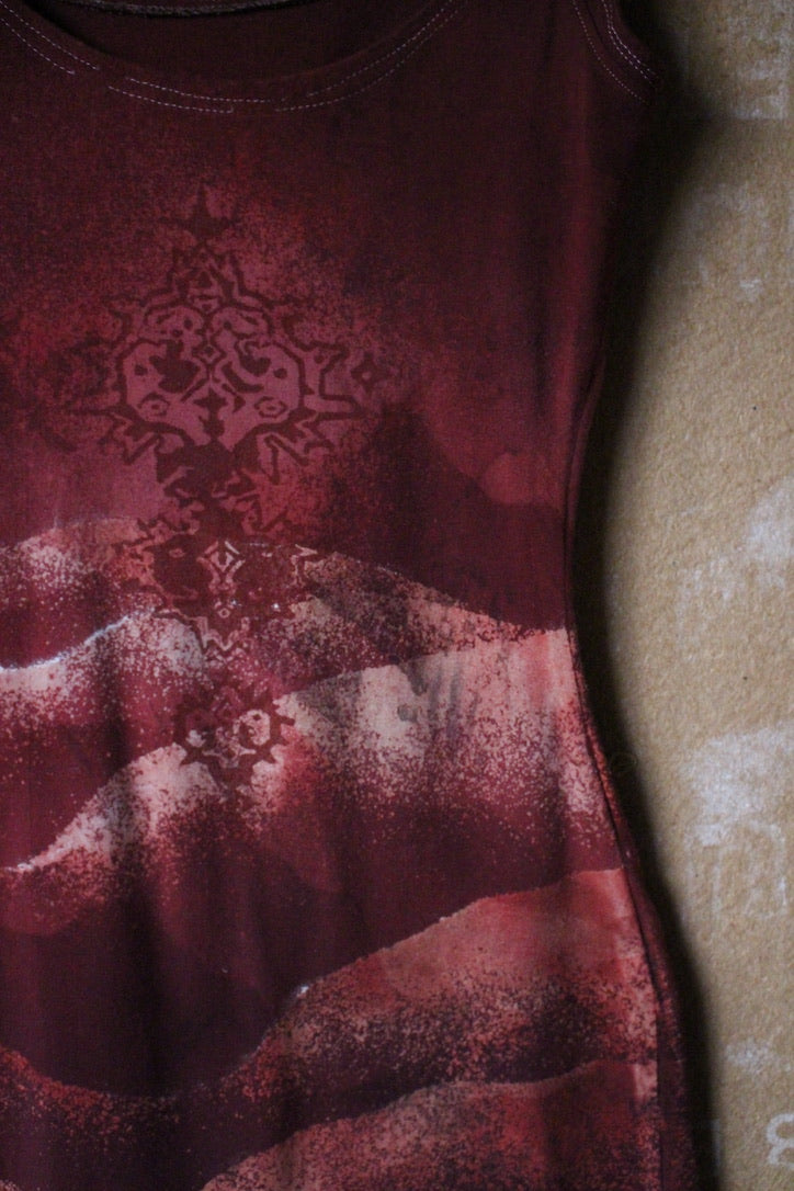 Small -OOAK OG Basket Dress - Charcoal Embers - Marked down for misplaced dye marks