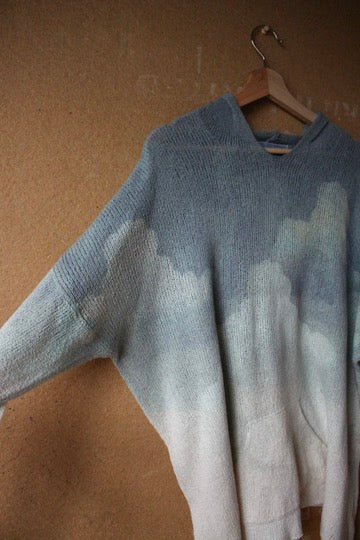 Small-Medium - Blue skies Hoodie sweater - - FLAX brand x Zhinh - 88% Cotton 12% nylon