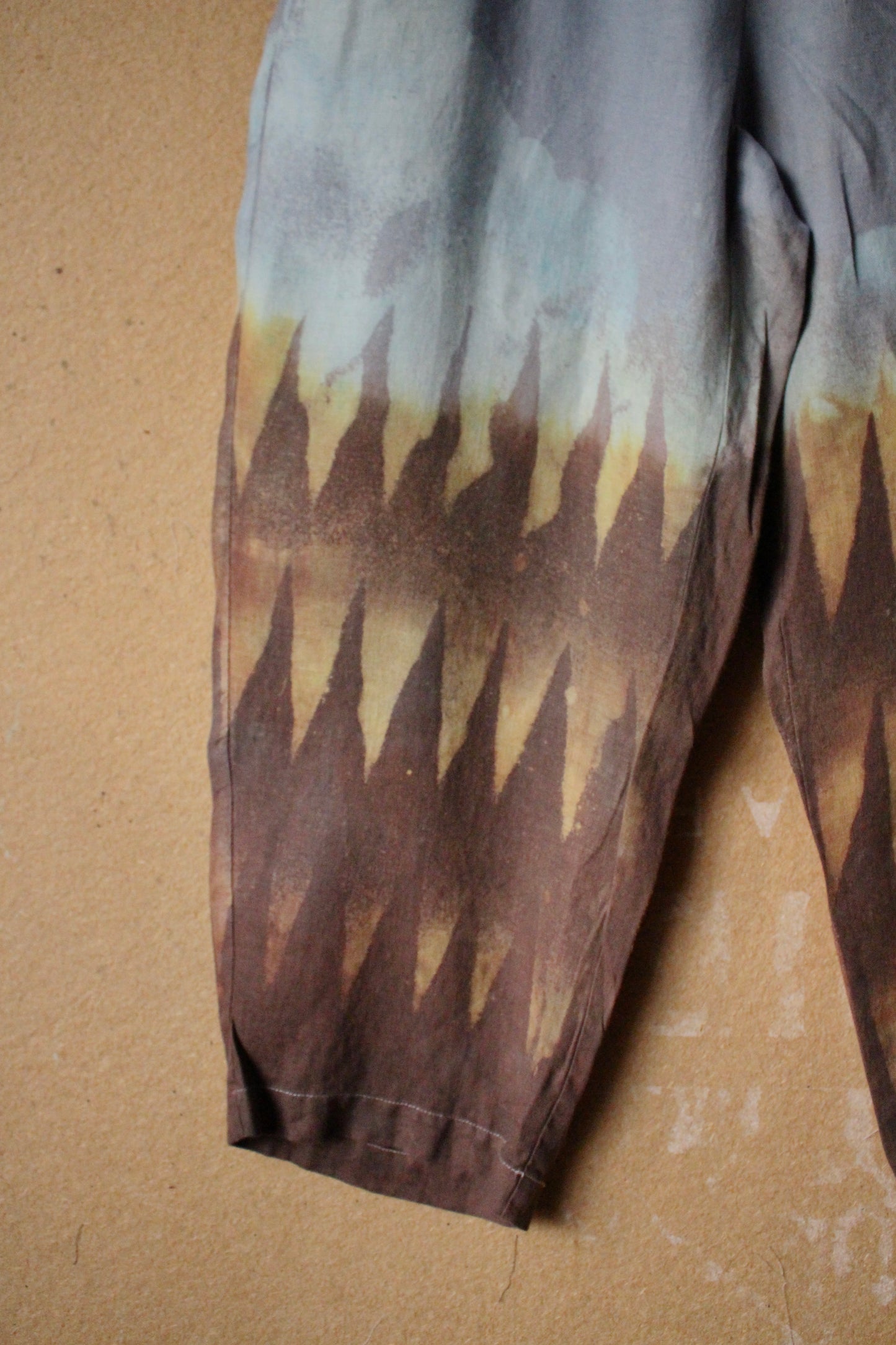 Medium- OOAK - Mountainous 100 % Linen Pants - Upcycled - pockets