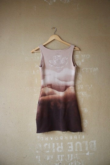 Small Mini Dress - Mauve Serenity Landscape mini Dress - OOAK - Soft 100% french terry -light-medium weight- THIS IS A SUPER MINI DRESS ( oversized top ) ahahha