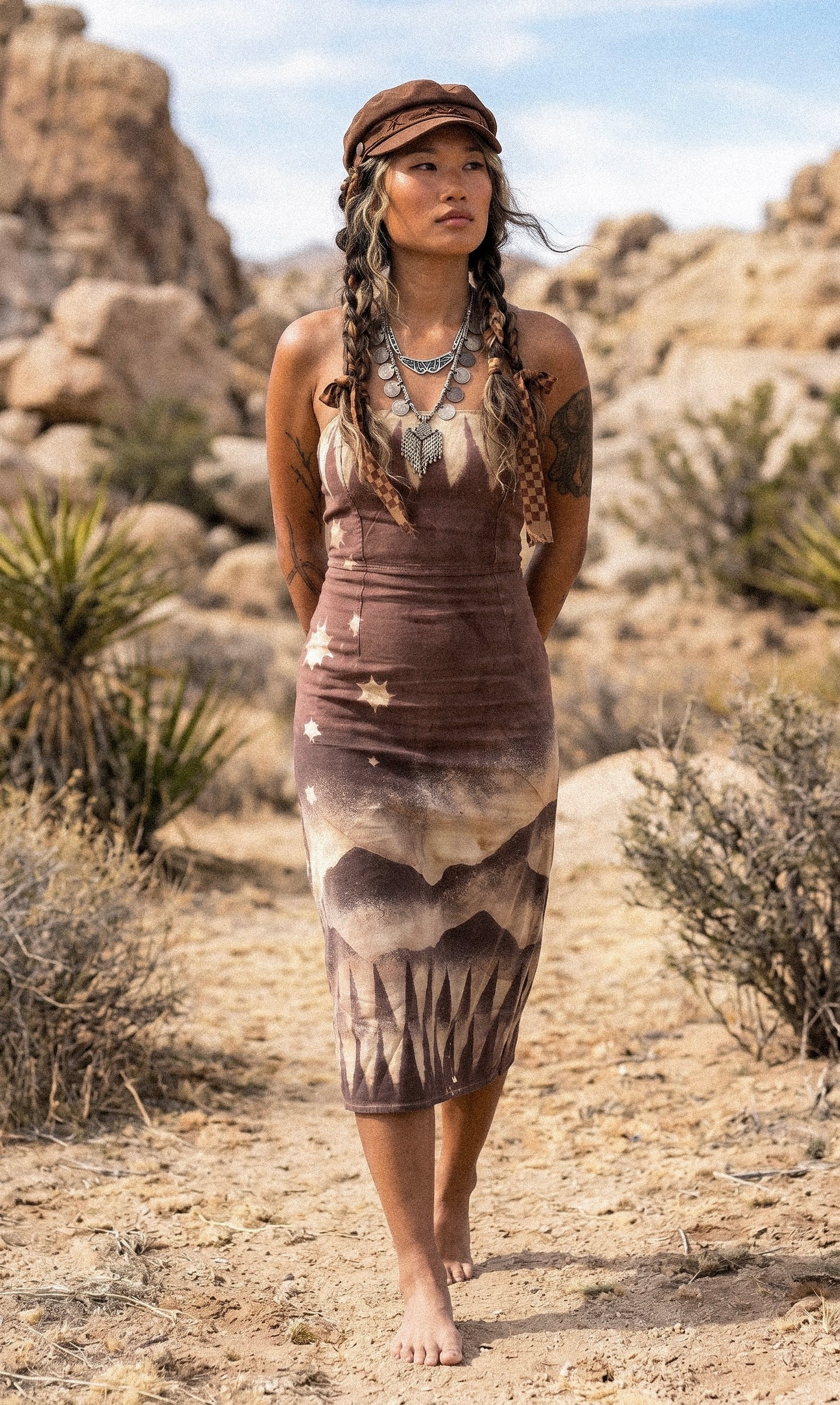 New! Dusty Rose Currents Dress- Upcycled - Regenera-zhinh-Stretchy- 50% Linen 48%Rayon 2 % Spndx