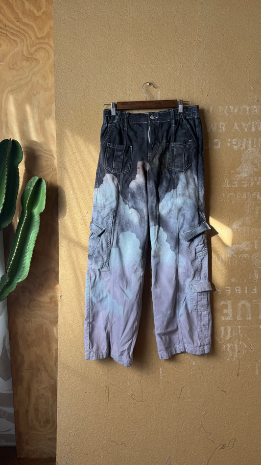 Size 27 - Smokey Cloudy Sky- 100% cotton Cargo pants BDG -regenerazhinh~ thick sturdy heavy weight - utility