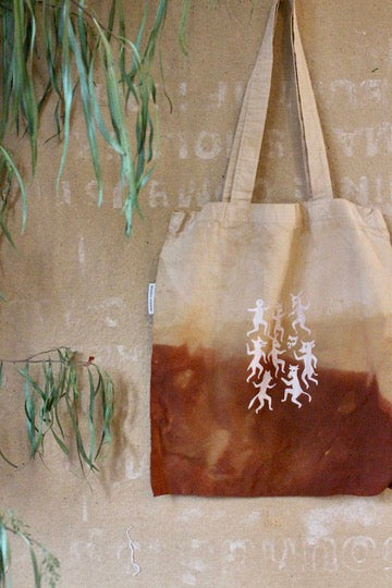 Zhinh - Roger/Celebration of Life Print Tote Bag - Limited series - Hand dyed - Screen Printed- Organic Cotton- Grocery bag/Book Bag/Picnic Bag