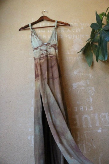 Medium- OXIDATE Slit Dress 4- Made from Bamboo/Cotton/Spandex - Short length (dress for 5.5ft and shorter ) Hand painted - hand dyed & heat set