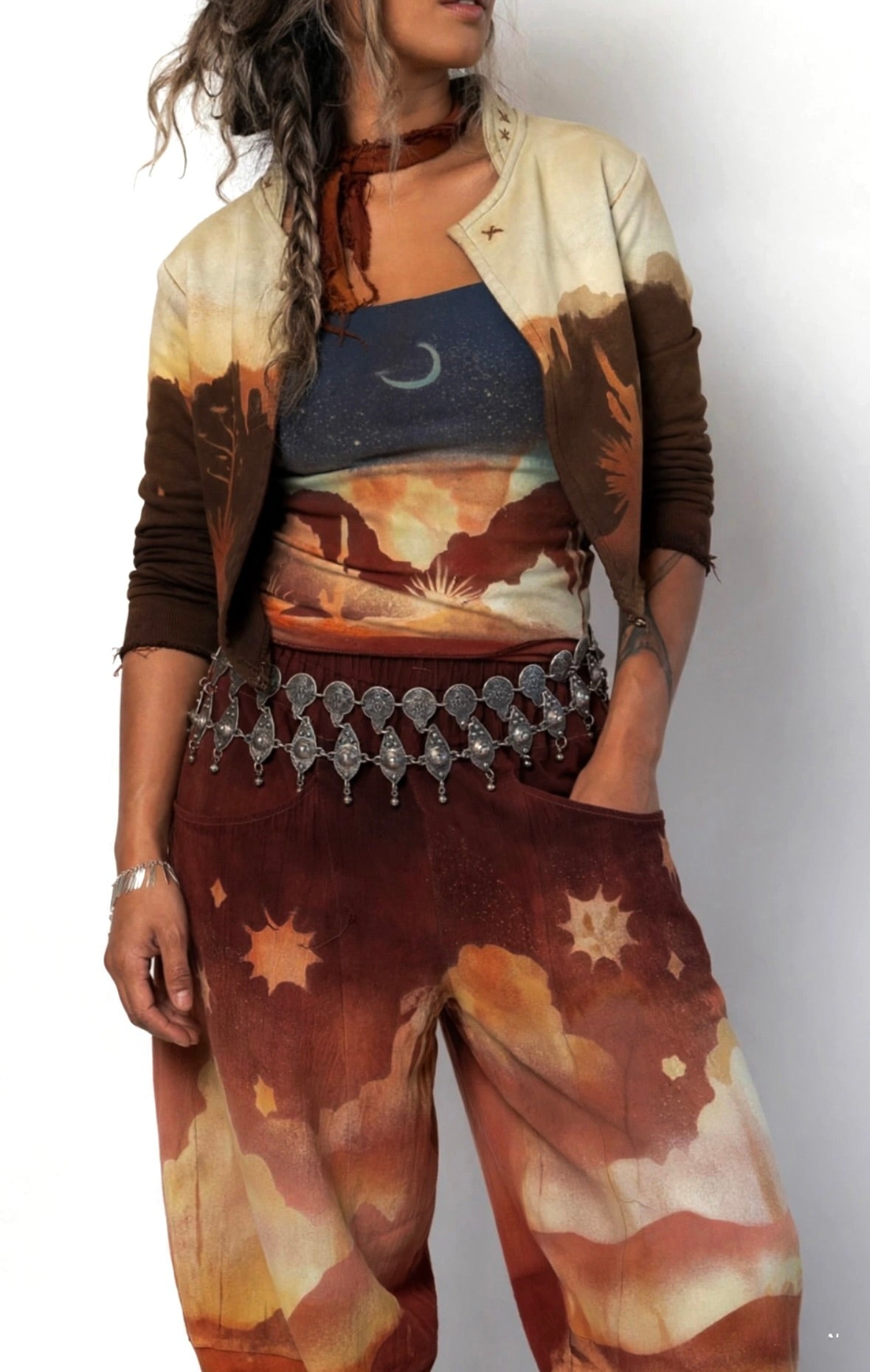 New! 4 Pre Order Slots - Golden Hour - Parachute Pants - 4-8 WEEKS CUSTOM  SLOT-Solar Power Terracotta-  100% Organic Hand loomed Kala Cotton - Limited Series