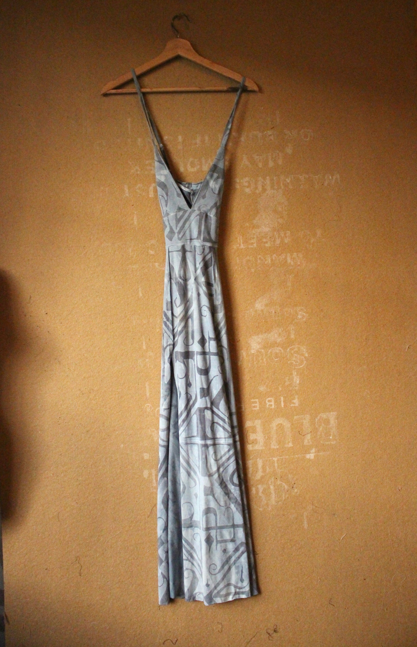 XS - Clay Blue Slit Dress - Darkoski Collaboration - Limited Series- Whispering HeartDeadstock Fabric
