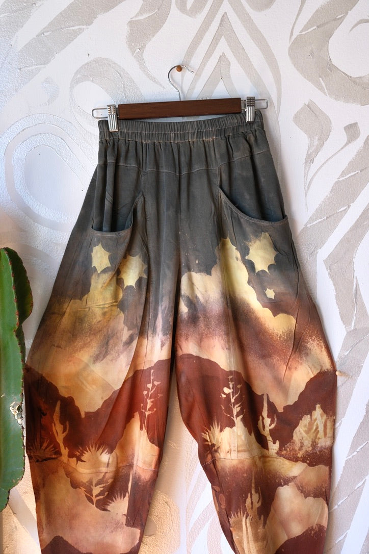 SMALL - Canyon Daze Parachute pants - made from Lotus Agricultural waste vegan "silk"