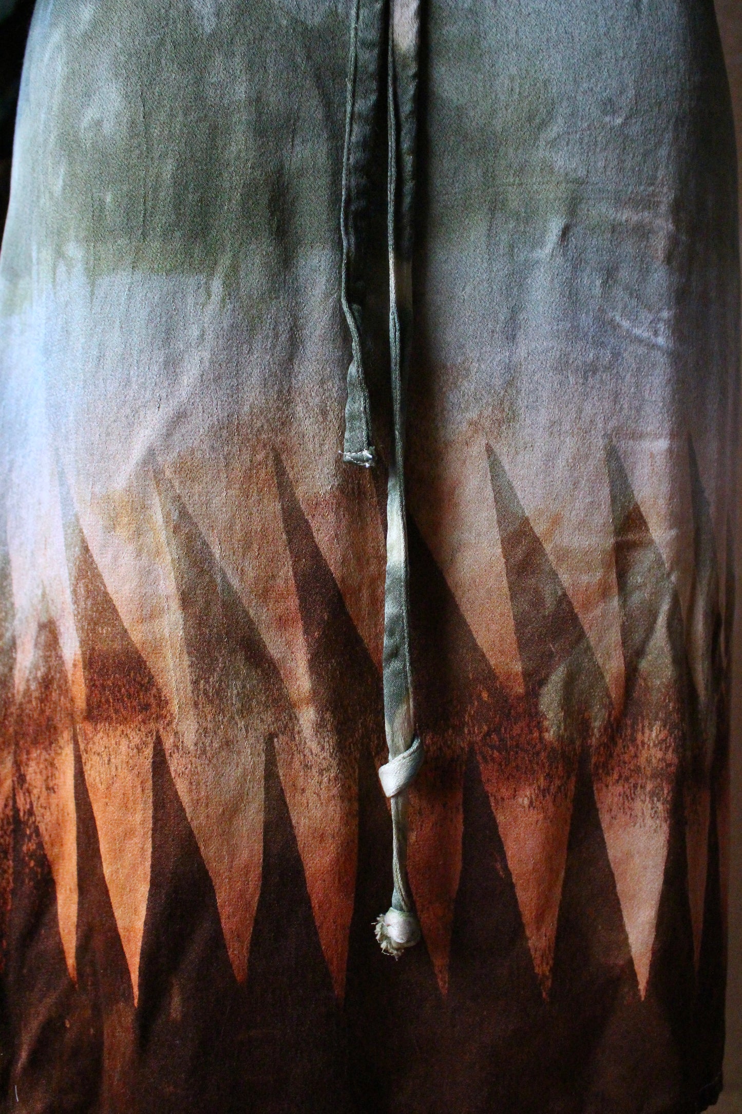 XS/Small/Medium - Mountainous Wrap Skirt - Semi Mini - Orange Peel Waste "Silk"