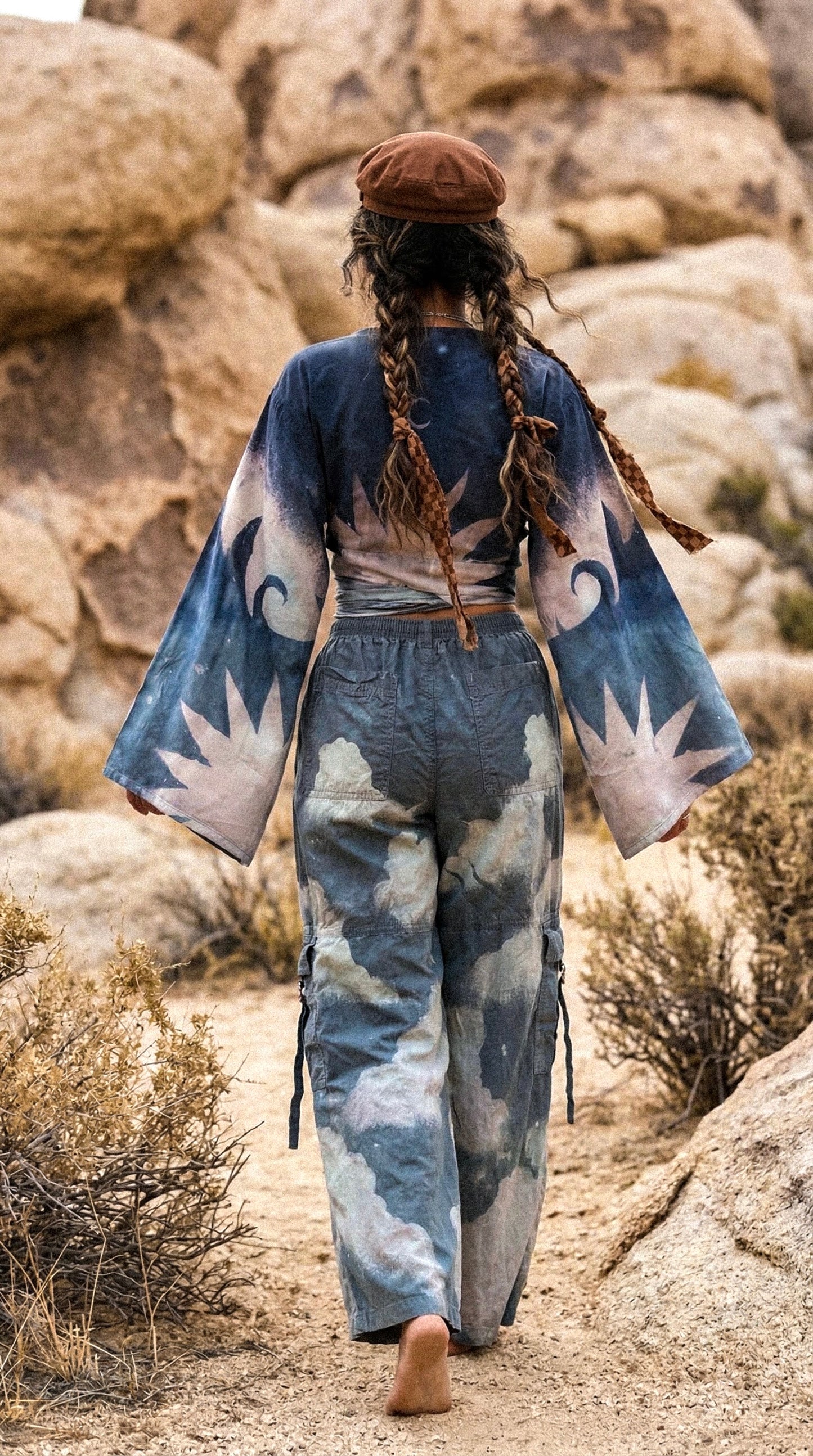 Pre-Order (MTO) - Midnight Dream Swirl Kimono Wrap Top - 4-6 weeks- XS-XL Made from Lotus waste fabric- Milky soft