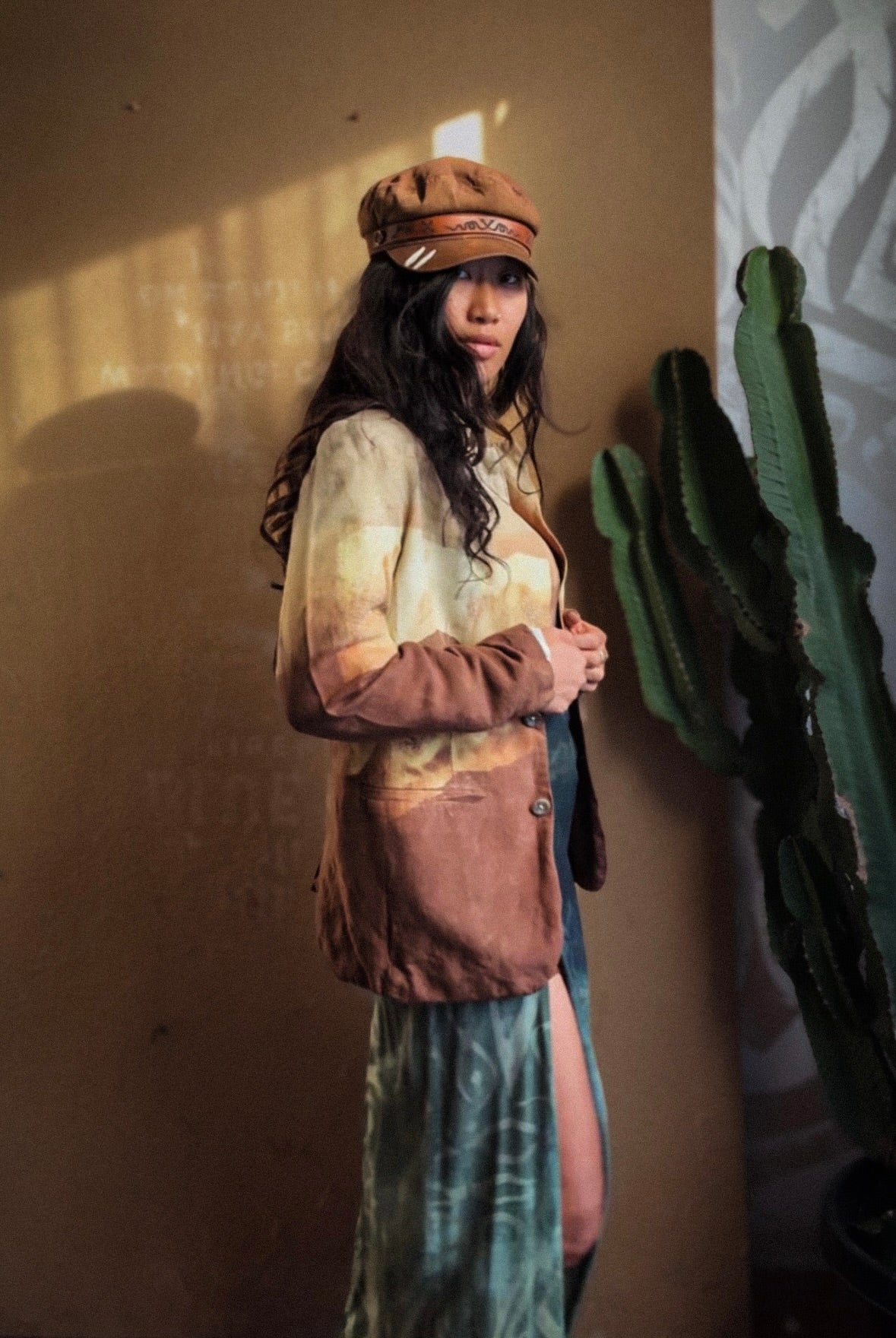 Sahara Blazer - Linen - Artist Business Proffessional Upcycled Blazer - Stitch Details