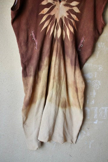 New! RTS (ready to ship) Solar Sun Dress Henka Dress -Fits S/M/L/XL -Midi - Tie back Rope- 100% open weave cotton -deadstock fabric