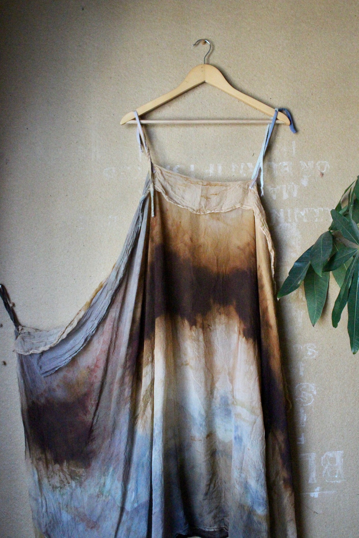 Free Size - Expanse Cover up Dress- 100% Dead stock Silk Chiffon - Hand dyed - Adjustable straps- winged-