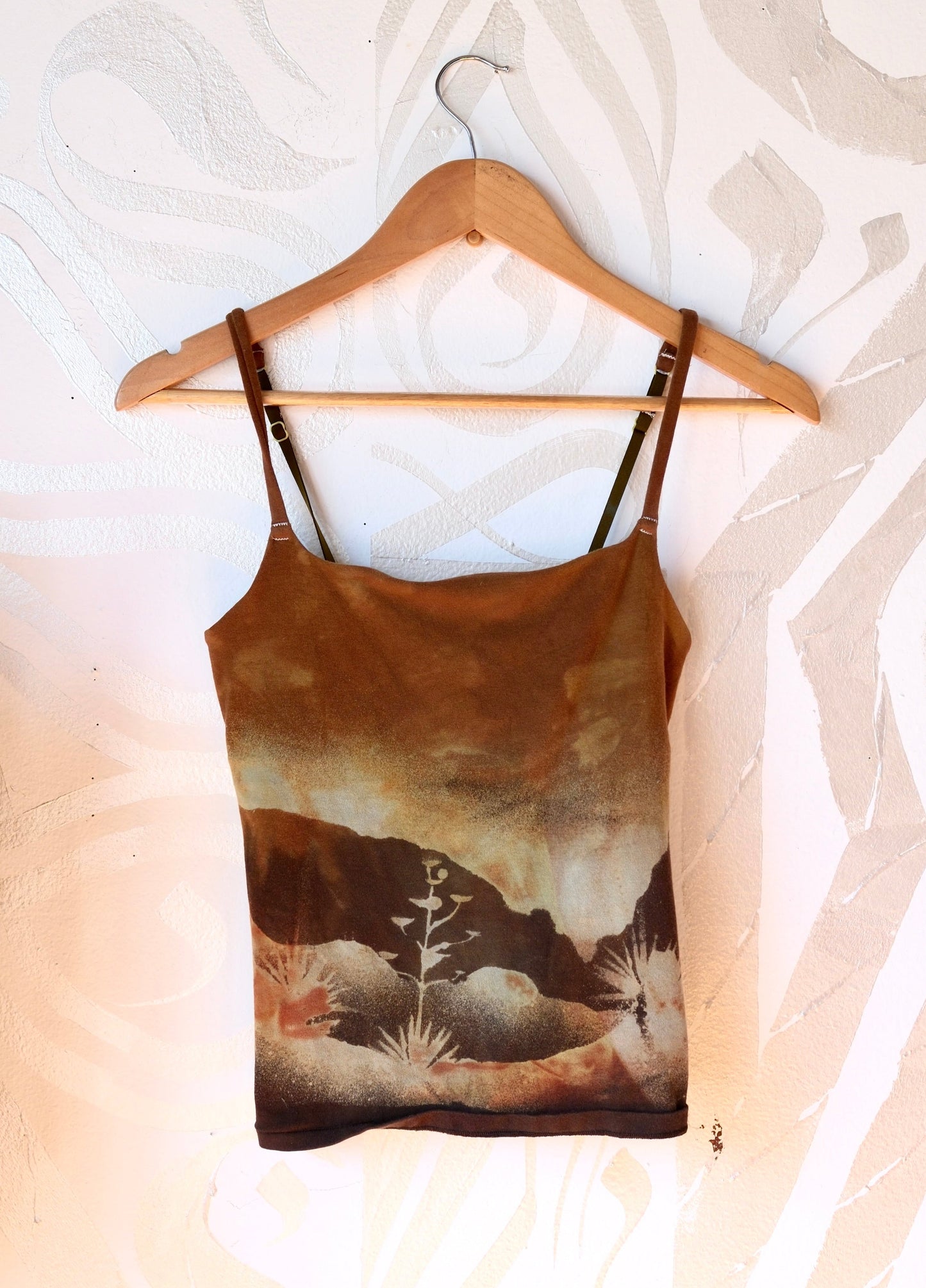 Medium - Earth Soil Landscape- Cami Tank Top - 91% organic cotton and 9% elastane - Moon add on optional