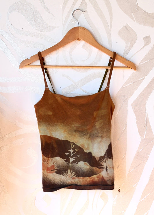 Medium - Earth Soil Landscape- Cami Tank Top - 91% organic cotton and 9% elastane - Moon add on optional