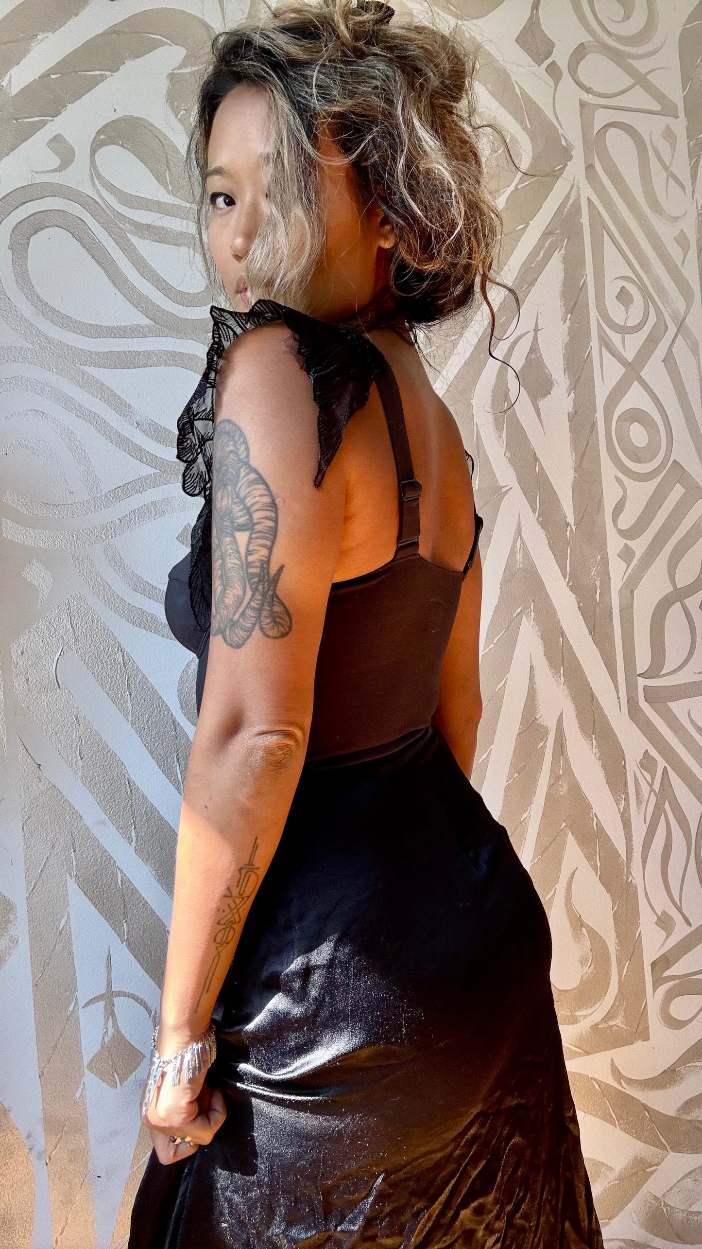 Black Moon Lillith Winged Top -Cotton Corset Bustier Tank Top- 90% Organic Cotton, 10% Elastane - 4 way stretch - RTS (ready to ship) & Pre-order