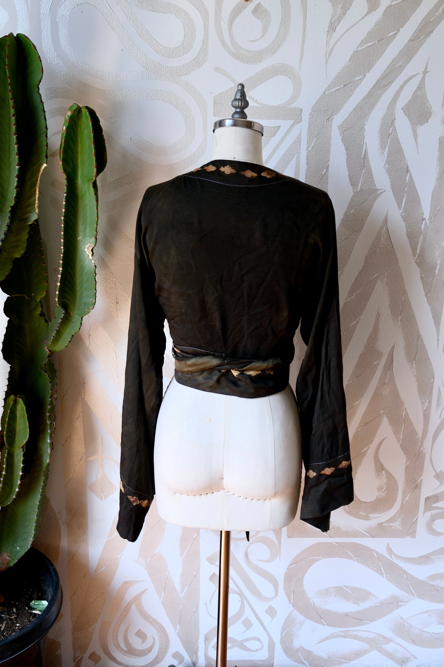 New! MTO- Solid SMUDGE- Solid version charcoal black Wrap Top- Milky soft  Mid weight Lotus plant waste vegan Silk- Limited Series- Bell Sleeve Wrap