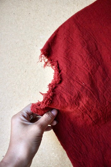 RTS - Petite (XS/S/M) The Bleed Henka Top - Organic Rain fed hand woven Kala Cotton- Hand dyed