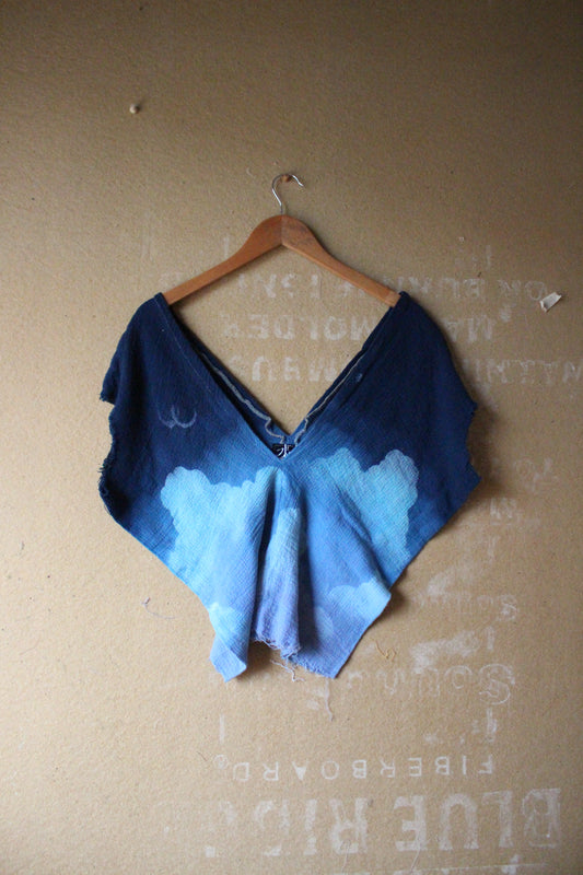 XS/Small - Midnight Blue Skies - Henka Top  - 100% Open Weave Cotton - Deaadstock - regenerazhinh